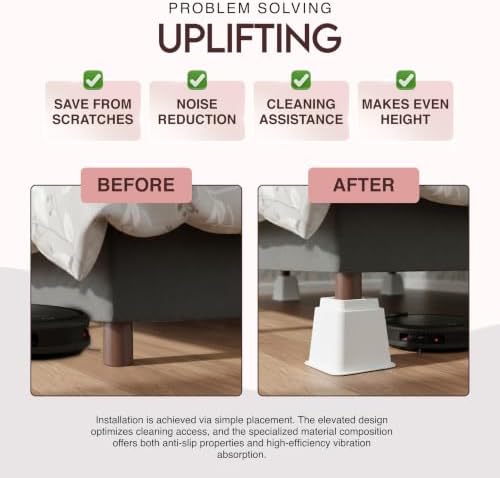 Utopia Bedding Heavy Duty Bed Risers, 3, 5, 8 Inch, Pack of 4, White