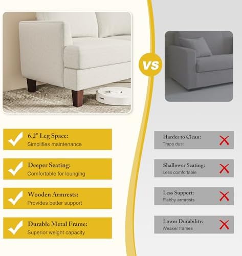 89" Deep Seat Sofa Couches for Living Room, 3 Seater Couch