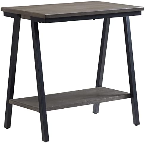 Leick Home Empiria End Table, 15", Smoke Gray, Matte Black