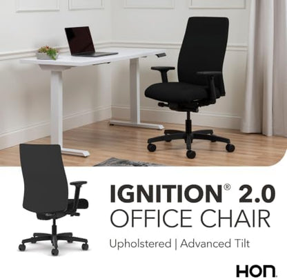 HON Ignition 2.0 Ergonomic Office Chair, Lumbar Support, Desk Chair, Black