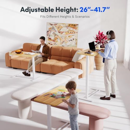 FLEXISPOT H7 32" Pneumatic Height-Adjustable Overbed Table with Wheels