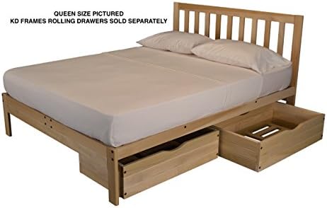 KD Frames Charleston Twin Wood Platform Bed, Picket Headboard, Made in USA