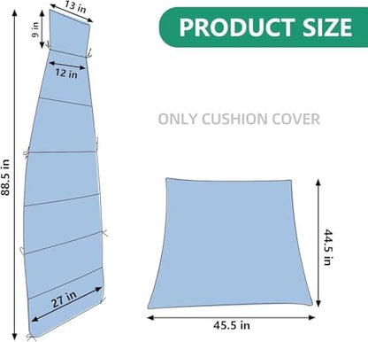 Outdoor Hanging Lounge Chair Replacement Cushion Cover and Umbrella Fabric, Made for Patio Curved Chaise Hammock Floating Swing Chair Pads, Waterproof Soft Fabric (Cushion Not Included), Orange