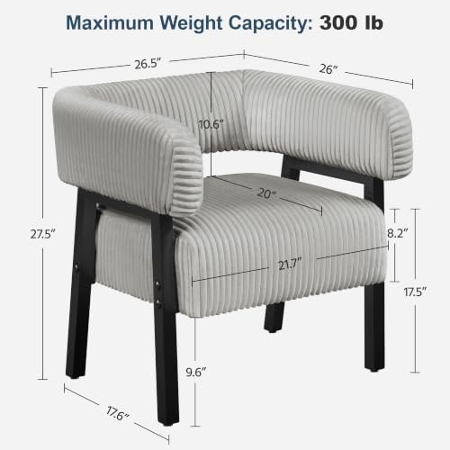 Yaheetech Accent Living Room Chair with Pocket Coiled Seat Set of 1