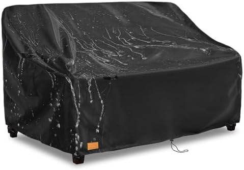 Patio 3-Seater Sofa Cover, 3 Seater Outdoor Couch Cover Waterproof Couch Covers Fits up to 79W x 37D x 35H Inches, Waterproof Heavy Duty Patio Furniture Covers, Black