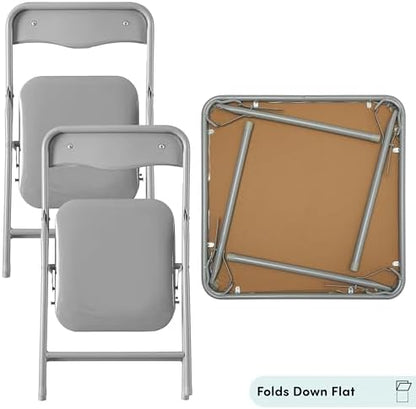 Heritage Kids Grey Kids Activity Table and Chair Set,3-Piece Furniture Set with 1 Square Table & 2 Folding Chairs, Playroom Table Set for Ages 3+
