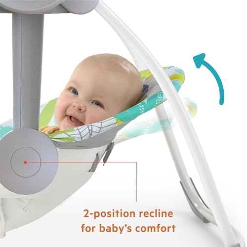 Bright StartsRainforest Vibes Portable Baby Swing for Infant, Newborn