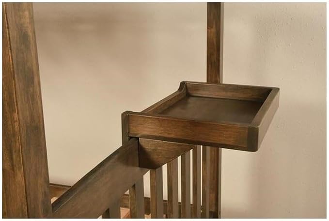 Kodiak Furniture Claire Wood Twin Over Twin Bunk Bed with Tray in Rustic Walnut Brown Finish - Mattresses Not Included