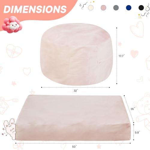 Bean Bag Chairs for Kids- Small Bean Bag Convertible Floor Sofa