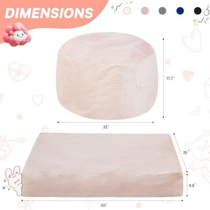 Bean Bag Chairs for Kids- Small Bean Bag Convertible Floor Sofa