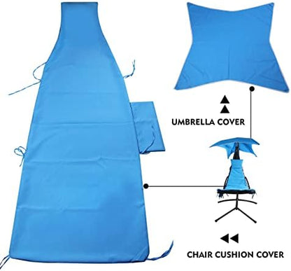 MICTONY Outdoor Hanging Lounge Chair Replacement Cushion Cover and Umbrella Fabric, Made for Patio Curved Chaise Hammock Floating Swing Chair Pads, Waterproof Soft Fabric, White or Canary Yellow