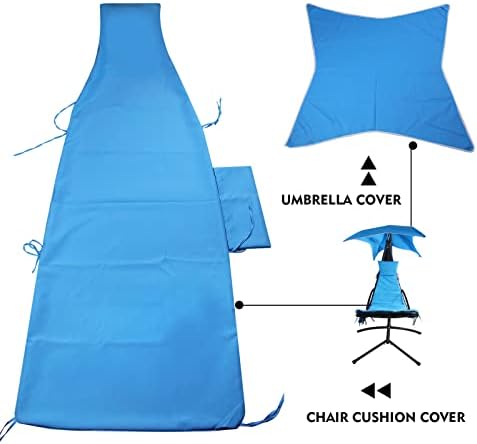 Outdoor Hanging Lounge Chair Replacement Cushion Cover and Umbrella Fabric, Made for Patio Curved Chaise Hammock Floating Swing Chair Pads, Waterproof Soft Fabric (Cushion Not Included), Orange