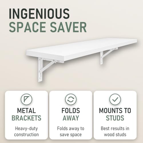 Wall Mounted Desk, Murphy Desk, Wall Mounted Folding Table, 48x16 White