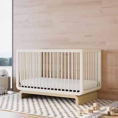 Storkcraft Santorini 5-in-1 Convertible Crib and Guardrail, Frosted Oat