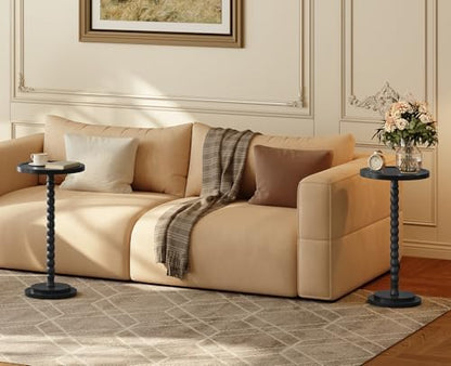 HOOBRO Small Round Side Table, Drink Table, Wooden End Table with Pedestal
