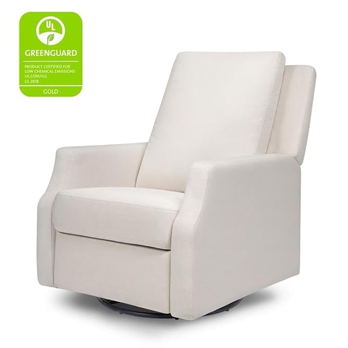 Namesake Crewe Glider Recliner Nursery Chair - GREENGUARD Gold & Certi-PUR US Certified Rocker Recliner - Glider Rocking Chair for Nursery & Living Room - Manual, 360° Swivel, Performance Cream