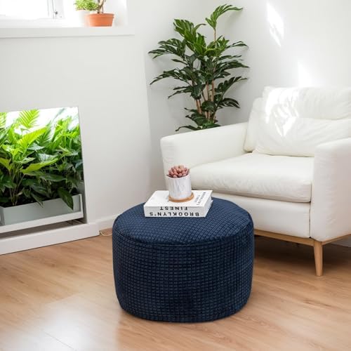 Asuprui Pouf Ottoman Foot Rest, Stuffed Round Foot Stools Ottoman,20x12 in