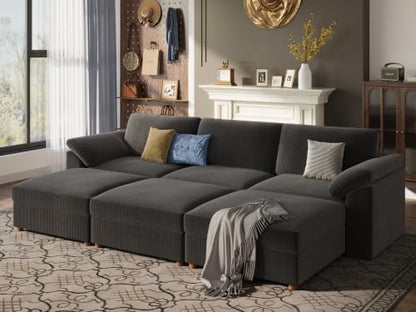 EASE MOOSE Sectional Modular Sofa, Oversized Sleeper Deep seat Couch