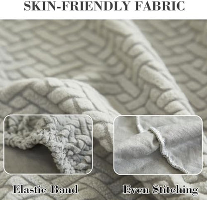 Sofa Covers Couch Covers for Sofa Pet Friendly Couch Cushion Covers Universal Sofa Covers Washable Stretch Slipcovers for Sectional Sofa (Texture Light Gray,Chaise Cover)