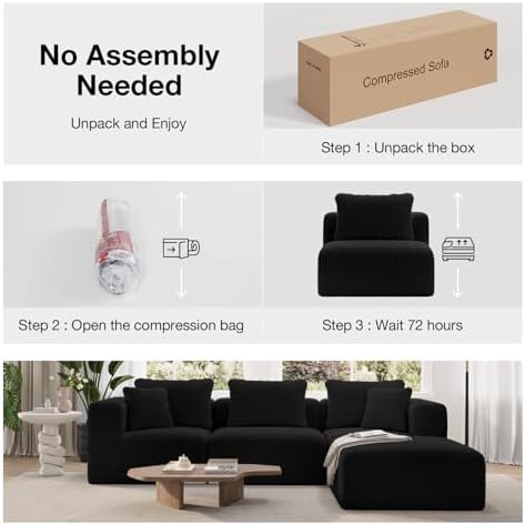 Novilla 141" Modular Sectional Sofa, U Shape Oversized Sectional Couch, Modern Cloud Design with Smarts Coil® Support, Boneless Sectional Couch for Large Living Room Apartment, No Assembly