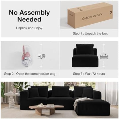 Novilla 141" Modular Sectional Sofa, U Shape Oversized Sectional Couch, Modern Cloud Design with Smarts Coil® Support, Boneless Sectional Couch for Large Living Room Apartment, No Assembly