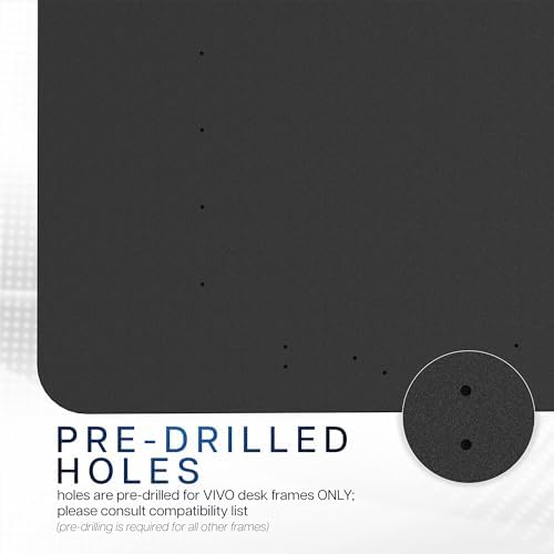 VIVO 43" x 24" Black Solid 1-Piece Table Top