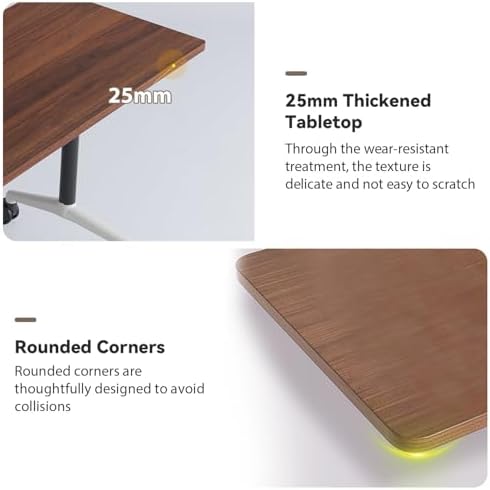 Folding Conference Room Tables, Seminar Conference Table Modern Flip Top Training Meeting Tables, Conference Room Table with Wheels for Home Office Classr,4 Pack 55.1inch