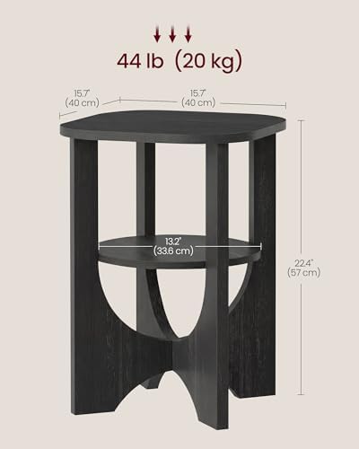 VASAGLE Side Table, 2 Tier Small Accent End Table, Nightstand