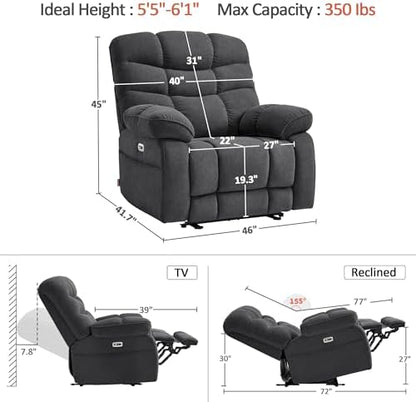 MCombo 27'' Oversized Power Recliner Chair for Big and Tall PR677