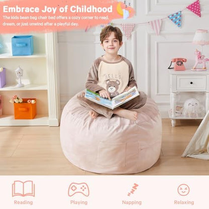Bean Bag Chairs for Kids- Small Bean Bag Convertible Floor Sofa