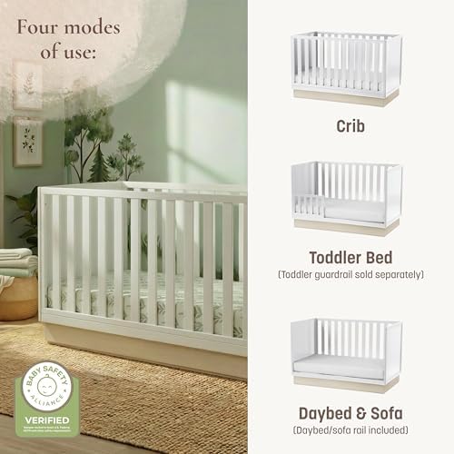Little Seeds Dawn 4-in-1 Convertible Crib, Black/Acorn