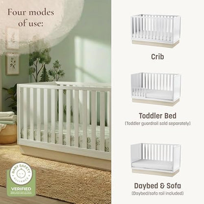 Little Seeds Dawn 4-in-1 Convertible Crib, Black/Acorn