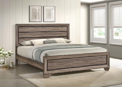 Coaster Kauffman California King Wood Panel Bed Frame Washed Taupe 204191KW