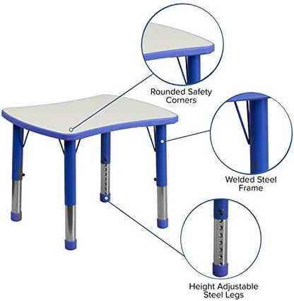 EMMA + OLIVER Blue Adjustable Height Activity Table