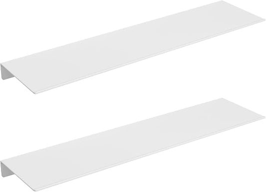 Danpoo 20 inch White Metal Floating Shelves for Wall Organizer & Storage, Display Shelves for Bathroom, Living Room, Kitchen, Bedroom(2-Pack)