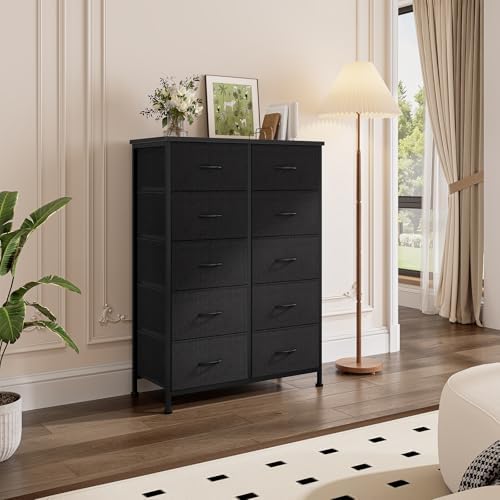 DUMOS 10 Drawer Dresser for Bedroom, Storage Organizer Chest of Drawers