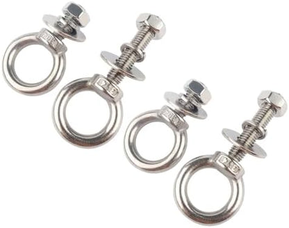 1/2" x 1-1/5" Stainless Steel Eye Bolts with Nut Washer, M12X30mm Eyebolts for Swing Chair, Hammock At Garden and Balcony Hanging String Lights