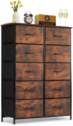 10-Drawer Dresser for Bedroom, Anti-Tip Tall Storage Organizer