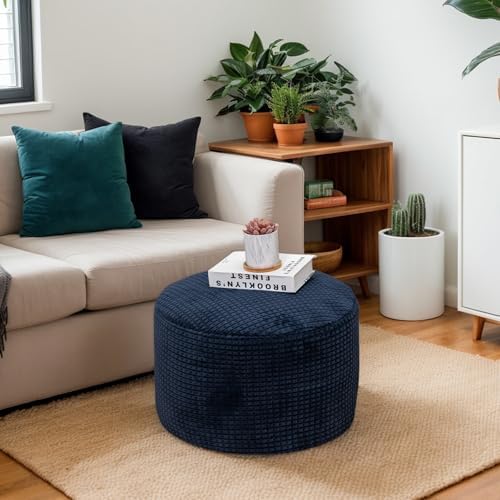 Asuprui Pouf Ottoman Foot Rest, Stuffed Round Foot Stools Ottoman,20x12 in