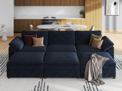 EASE MOOSE Oversized Sleeper Sectional Sofa,Deep Seat Modular Sofa
