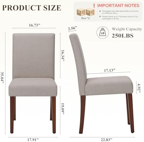 MALOL Upholstered Dining Chairs Set of 4, High Back Kitchen Room Chairs, Mid Century Modern Dining Room Chairs for Kitchen, Living Room, Brown