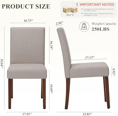 MALOL Upholstered Dining Chairs Set of 4, High Back Kitchen Room Chairs, Mid Century Modern Dining Room Chairs for Kitchen, Living Room, Brown