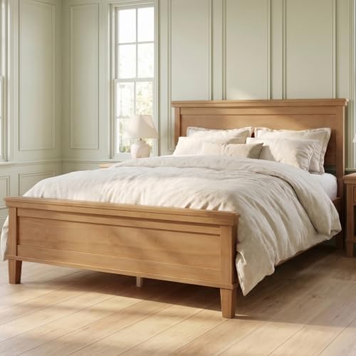 Merax Full Size Platform Bed Frame with Headboard, Wood Slat Support