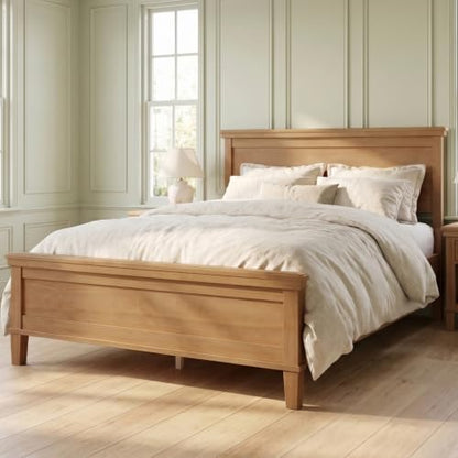 Merax Full Size Platform Bed Frame with Headboard, Wood Slat Support