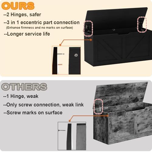 39.4" Storage Chest, Wooden Storage Bench, Large Storage Trunk