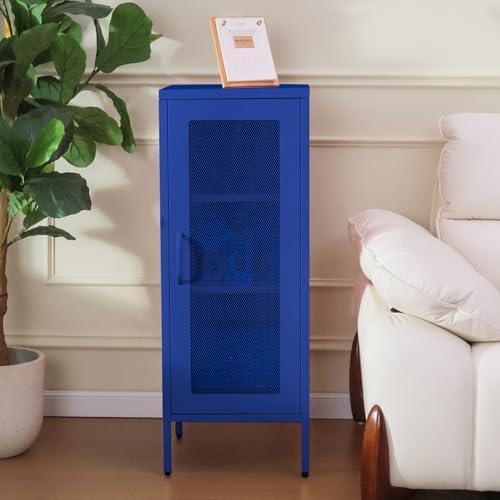 ALBAD Slim Metal Storage Cabinet with Mesh Door
