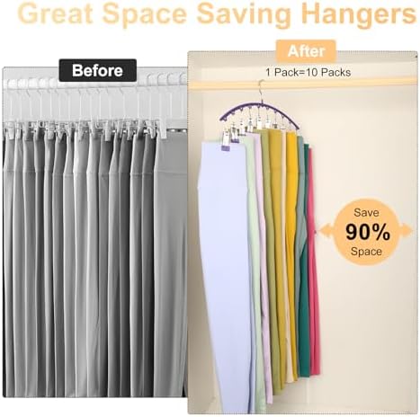 Legging Organizer for Closet,2 Pack Metal Yoga Pants Hanger-Purple