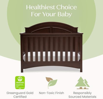 Delta Children Perry 6-in-1 Convertible Crib - Greenguard Gold Certified, Walnut Espresso