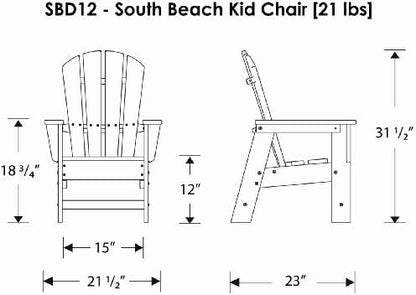 POLYWOOD SBD12LI Kids Casual Chair, Lime