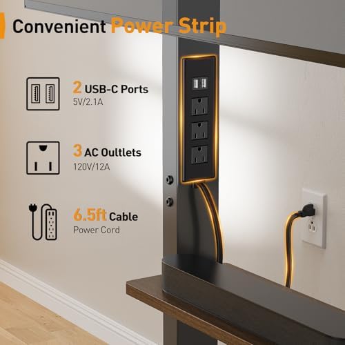 Perlegear Floor TV Stand with Power Strip for 50–110 inch TVs up to 250 lbs
